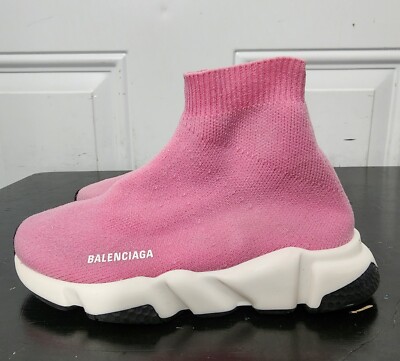 Balenciaga Pink Speed Sock Sneaker Shoes Kids Size 9-9.5 | eBay