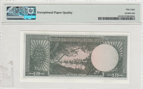Turkey, 10 Lira, 1963, AUNC, p161 - 第 2/2 張圖片