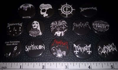 Norwegian Black Metal Button Pins Badges Lot Set Darkthrone Mayhem Euronymous
