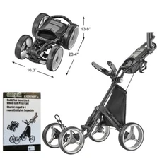 CaddyTek SuperLite Explorer V8 Golf Push Cart 4 Wheel Strong Aluminum Frame ✅✅✅✅