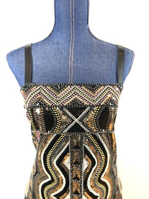 NWT Nasty Gal Sequin Bodycon Dress Black Gold Sequin Embroidered Miss Koo  Medium | eBay
