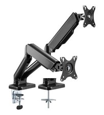 Techly Supporto da Scrivania Doppio Monitor 17-32'' con Molla a Gas Nero