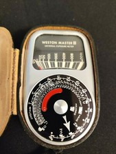 WESTON MASTER III UNIVERSAL EXPOSURE METER MODEL 737 Made in USA Leather Case