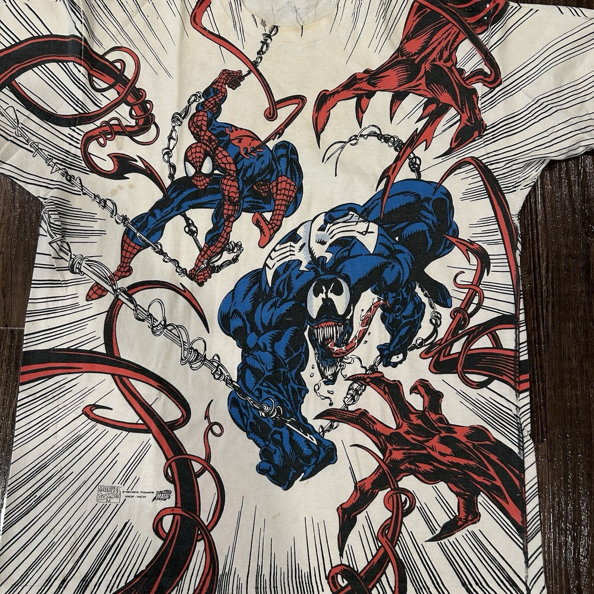T-shirt Vintage Marvel Comics 1993 - Venom Vs Juggernaut - Taille XL - Neuf Avec étiquette