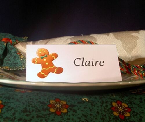 12 Personalised Festive Table Place Name Cards Wedding Office Party Tent Fold - Picture 12 of 13