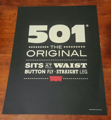 2012 Levi's 501 The Original Button Fly Double Sided Advertising