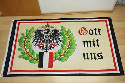 Fahne Flagge Deutsches Reich Gott mit uns Adler Wappen - 90 x 150 cm