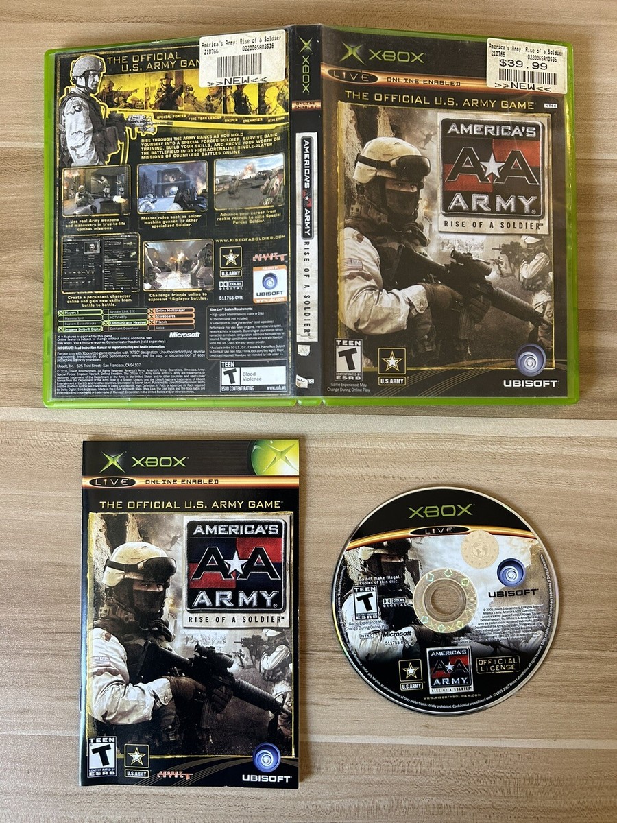 Microsoft Xbox Americas Army Rise of a Soldier Game Rare (complete