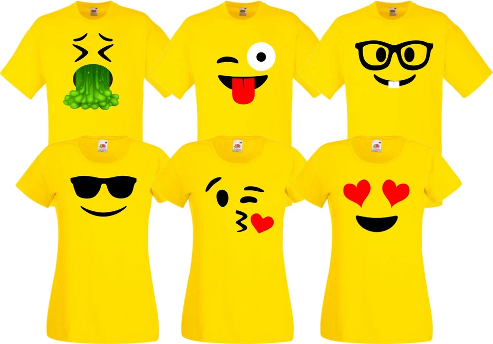 Tshirt Emoji Karneval Paarkostüm Gruppenkostüm T-Shirt