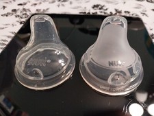 Lot 5 Pack NUK Replacement Spouts Clear Or Opaque Silicone