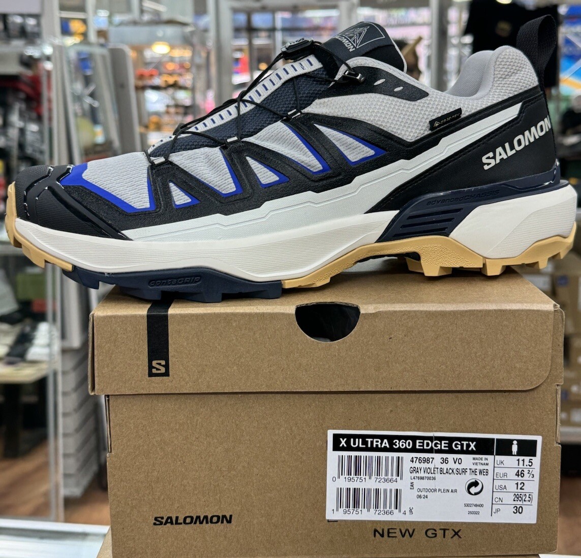 Scarpe da trekking Salomon X Ultra 360 Edge grigio viola nero uomo taglia 12