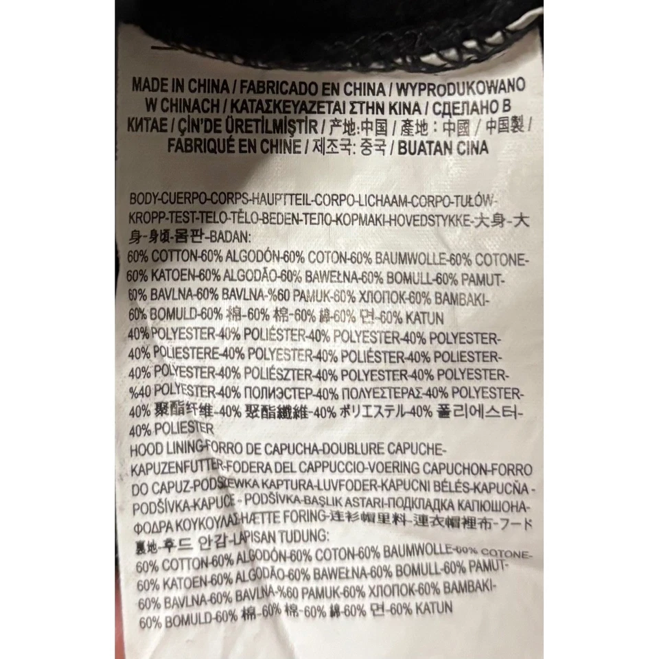 Vans Off The Wall Sudadera con Capucha Negra Manga a Cuadros Para Hombre XL Bolsa Bolsillo Foto 4 de 4