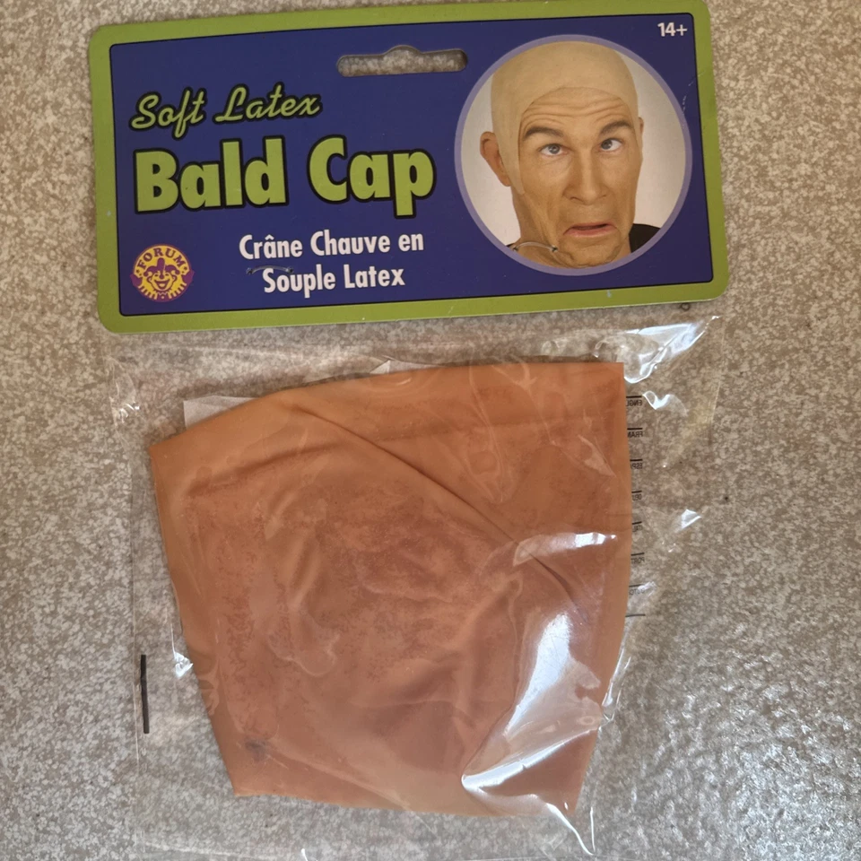 Bald Head Cap Latex Flesh Skin Skinhead Walter White Clown Mens Costume Adult - Image 2 of 3