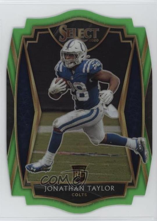 2020 Panini Select Premier Level Neon Green Prizm Die-Cut Jonathan Taylor 7sd