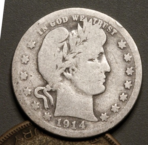 1914-S Barber Quarter AG / G * Silver Key Low Mintage 264K