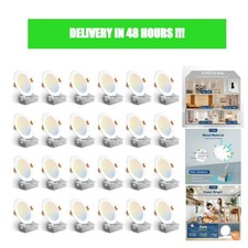 Amico 24 Pack 6 Inch LED Recessed Light, 5CCT Dimmable Canless Downlight 1050LM