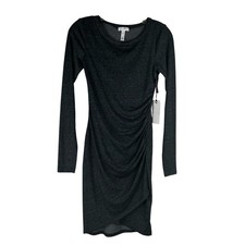 NWT Leith Long Sleeve Bodycon Dress Size XS Gray Jersey Stretch Short NEW