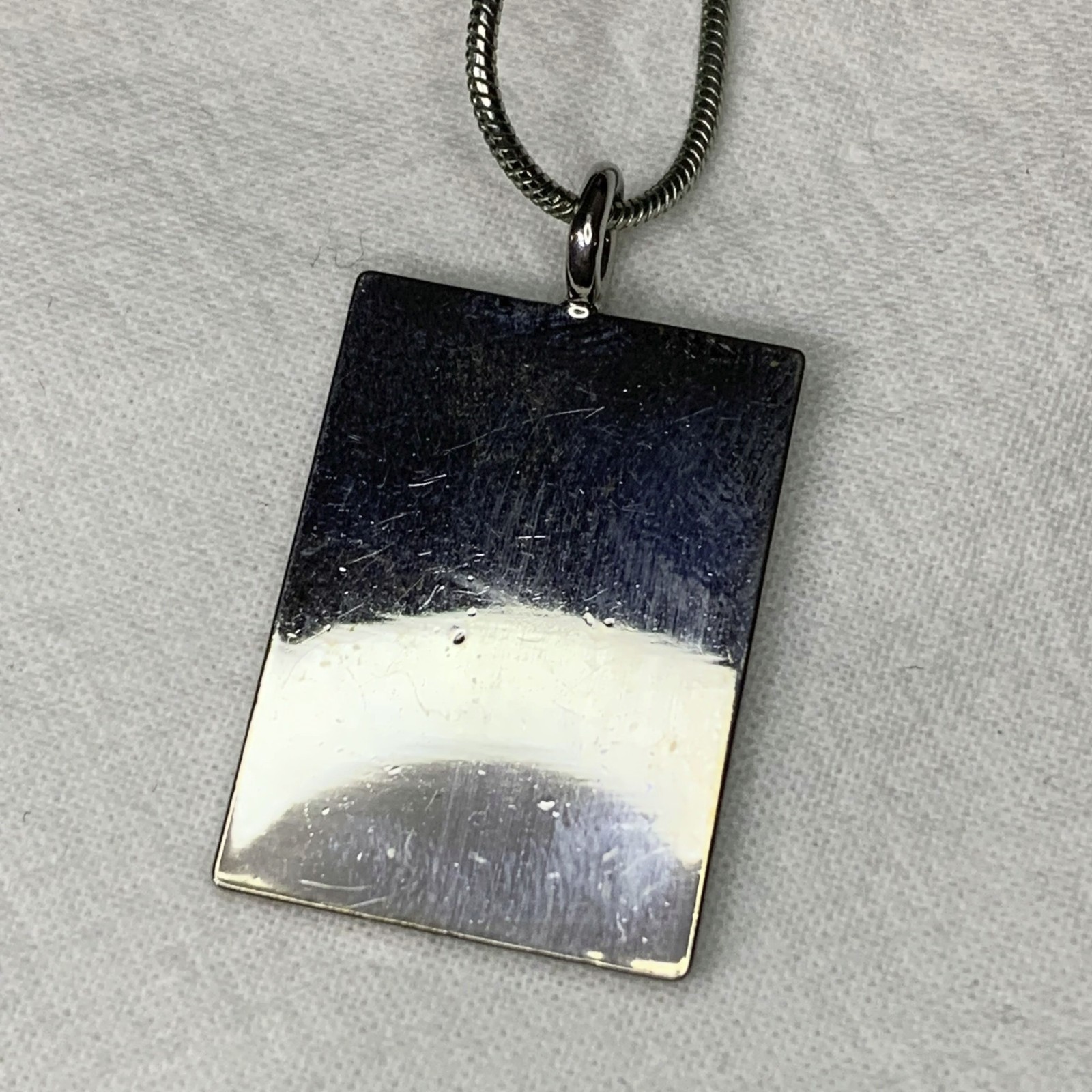 Modernist Rectangle Abalone Shell Inlay Pendant N… - image 4