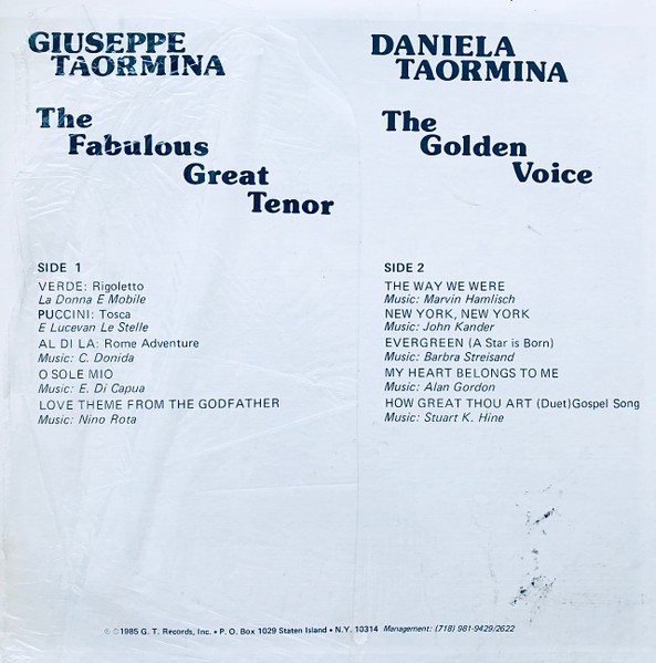 Giuseppe Taormina Daniela Taormina, The Fabulous Great Tenor