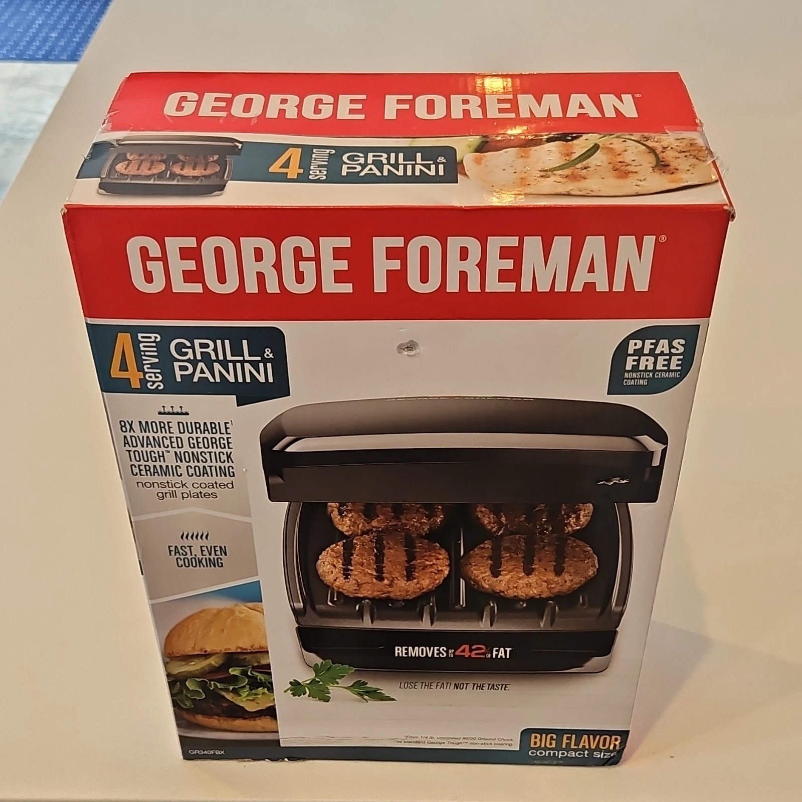 George Foreman GR340FBX 4-Serving Electric Grill Panini Non-Stick New Open Box
Opens in a new window