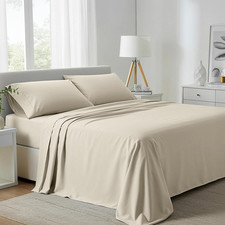 100 Egyptian Cotton Full Size Bed Sheets Set - 800 Series Tulips Collection Egy