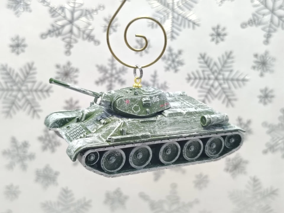 Enfeite de Natal personalizado tanque soviético T34/76 8º exército batalha pela guerra de Stalingrado - Imagem 4 de 4