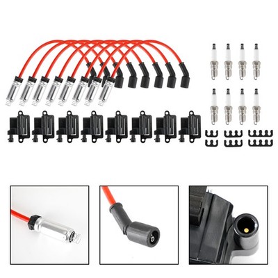 8 Pack Square Ignition Coil & Spark Plug Wire Für Chevy GMC 4.8L 5.3L 6.0L 8.1L.
