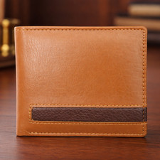 Premium Genuine Leather Men  s Wallet with RFID Security   Slim Bifold Wallet