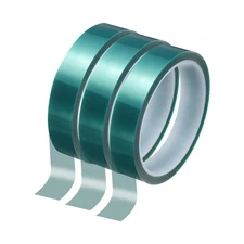 3Rolls High Temperature Masking Tape 4/5"x108ft PET Adhesive Tapes Dark Green