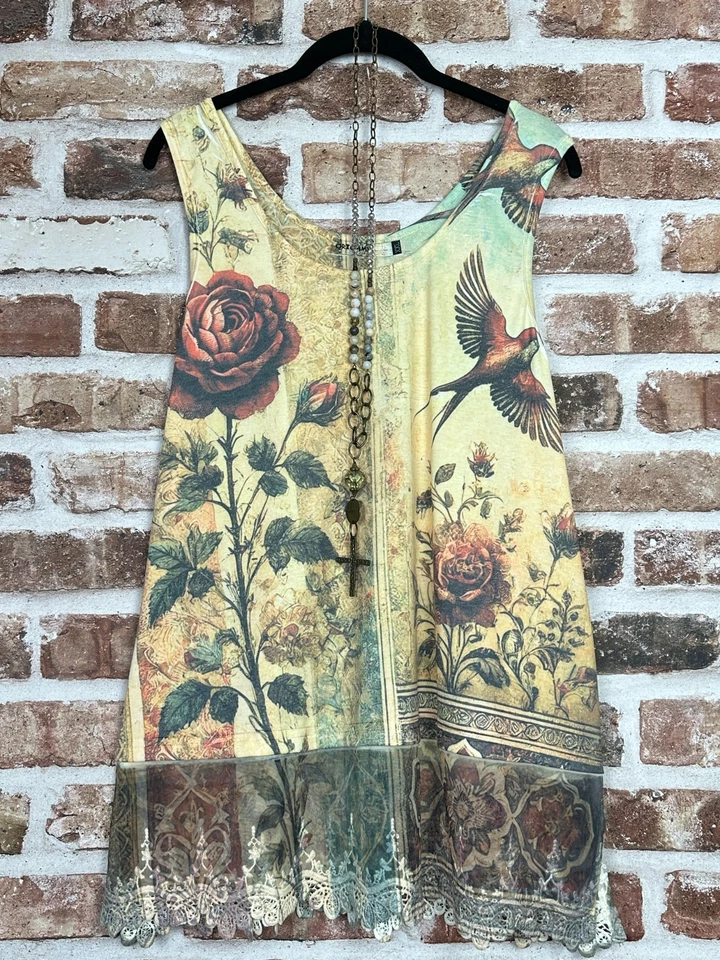 Túnica regata extensor plus size boho bordada vintage em camadas de renda - Imagem 2 de 4