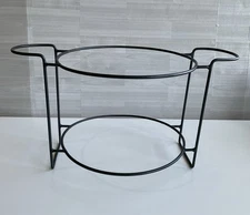 Vintage Two Tier Metal Pie Server with Handles Welded Joints for 10” + Dishes