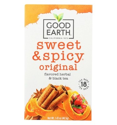 Good Earth Original Herbal & Black Tea Sweet & Spicy 18 Bags