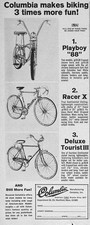 1965 Columbia Bicycle ad Playboy “88”, Racer X, & Deluxe Tourist III