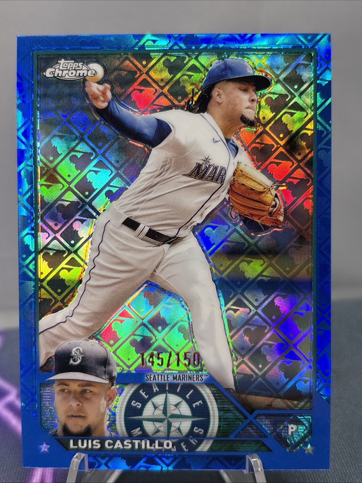 Luis Castillo - 2023 Topps Chrome Logofractor Edition #13 Blue Refractor /150