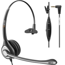 2.5mm Telephone Headset with Mic Noise Cancelling, Office Phone Headset Compa...