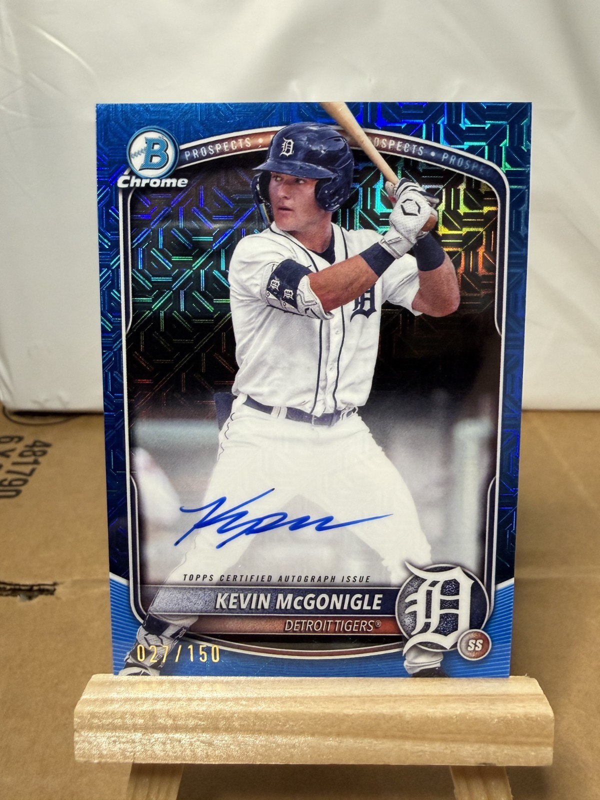 2025 Bowman - Prospect Mega Auto Kevin McGonigle #BMA-KM (AU) Blue Mojo #/150