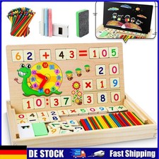 Montessori Mathe Spiel Lernbox,mit Multifunktionen Zahlen Rechnen Lernuhr Kinder