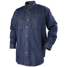 Black Stallion FS8-DNM FR Cotton Denim Long Sleeve Work Shirt Large