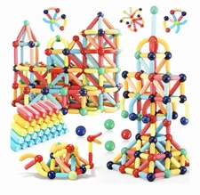 64 bloques de construcción magnéticos, juguetes magnéticos Montessori para niños