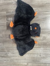 TY HALLOWEENIE BEANIES Bat-e Plush 2004 Black Orange 7.5” Retired Collectible