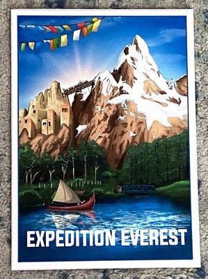 Expedition Everest Disney s Animal Kingdom 7 x 5 Inch Art Card