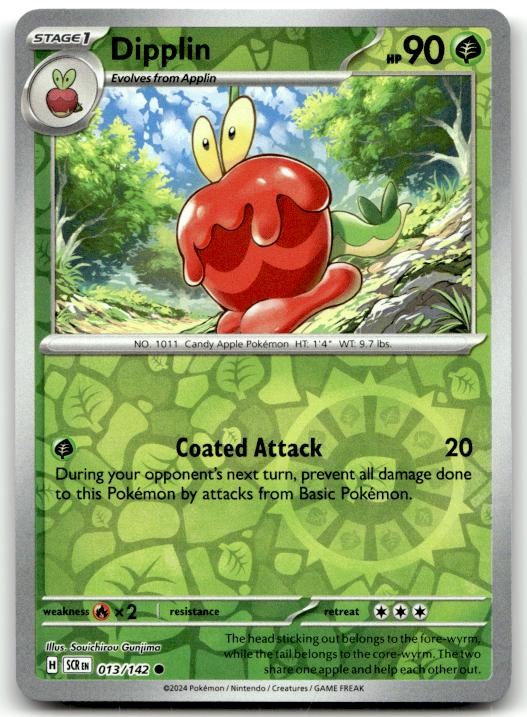 Dipplin 13/142 Common Stellar Crown Pokemon Reverse Holo Lightly Played