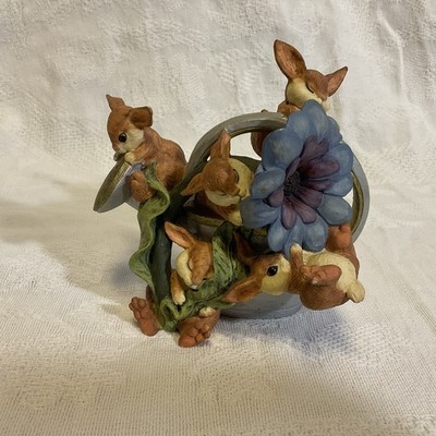 1999 Enesco Bunch O Bunnies Parastone Pile of Bunny Rabbits  - Watering Can