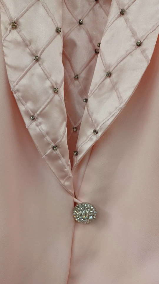 Conjunto de Traje Romántico Por Lisa Kane Chaqueta Falda Talla 22 Rosa Con Cuentas Foto 3 de 4