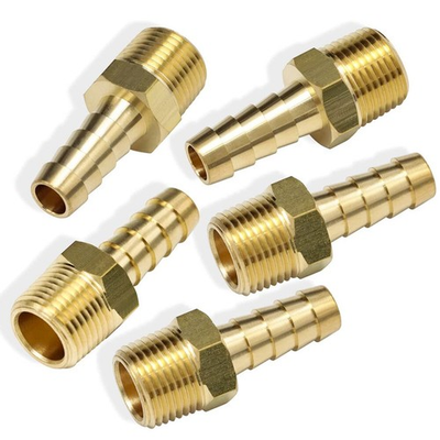 #ad 5PCS Brass 3 8In Hose Barb to 3 8In Male NPT Hose FittingWater Fuel Air Metals $8.99