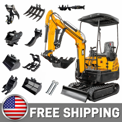 #ad #ad Free Shipping 1.6Ton Mini Excavator Bamp;S Engine Hydraulic Pilot 10 Attachments $6627.45
