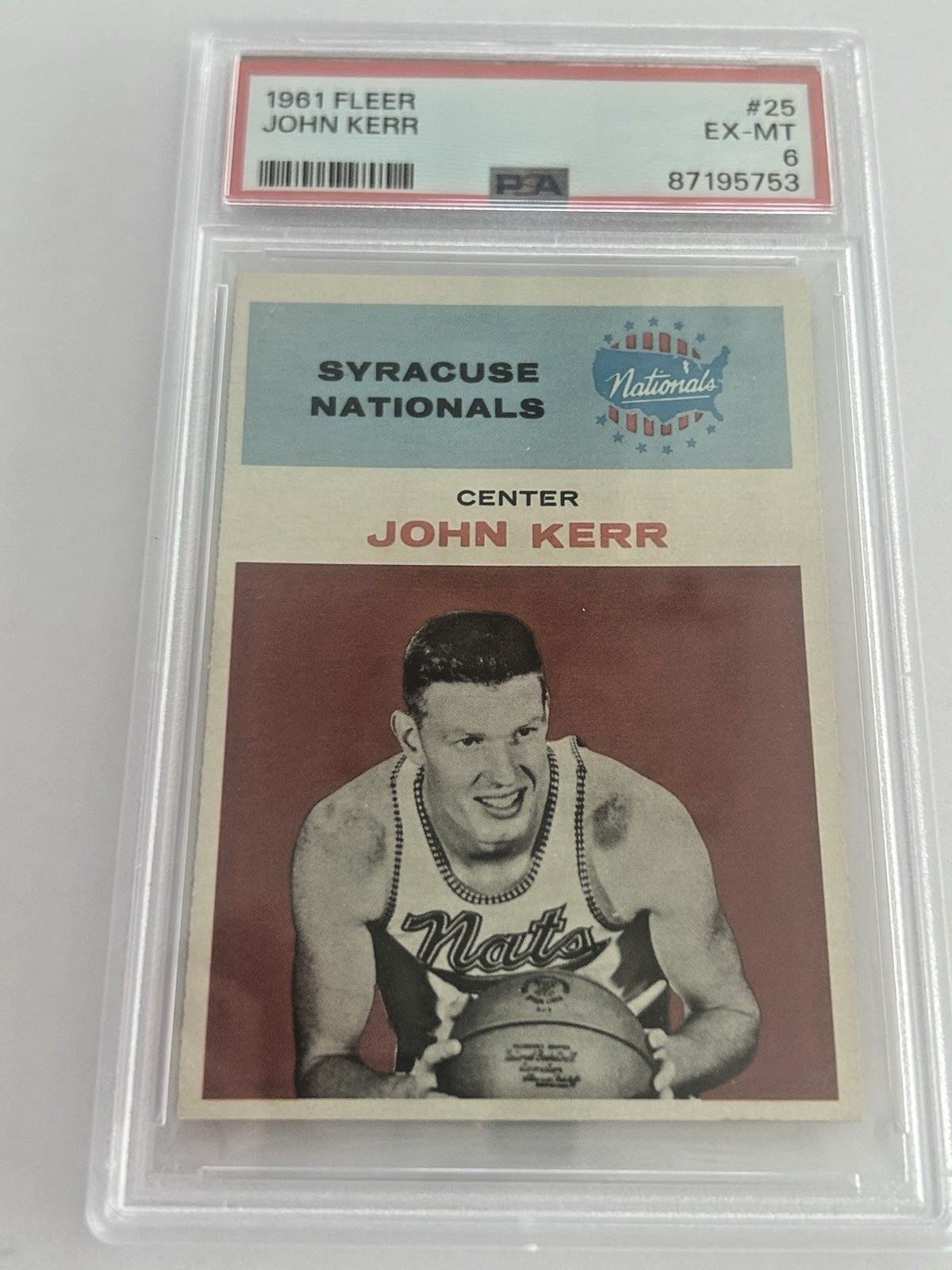 John Red  Kerr  1961  Fleer #25 PSA 6