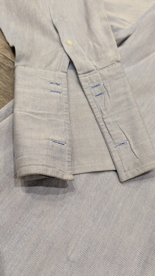 Camisa de vestir Christian Dior Monsieur vintage azul abotonada para hombre talla 16 32-33 Foto 4 de 4