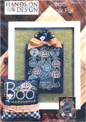 Hands On Design BOO CHALK FULL 2 Cross Stitch Charts Only ~ Halloween / pumpkins