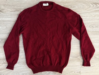 VTG Pringle Made In Scotland Lambs Wool Men's Sweater Sz. L* Cranberry Crewneck